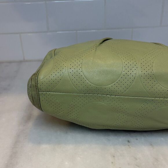 Coach Bag Purse Handbag Leather Parker Perforated Signature OpArt Hobo Crossbody - Picture 10 of 16